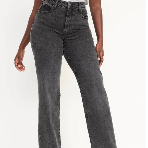 Old Navy High Waisted OG Loose Gray Cut off Jeans - Picture 3 of 5